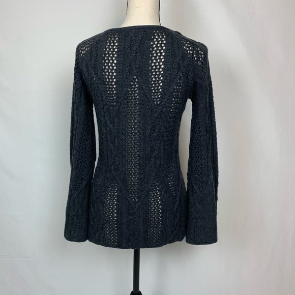 Kenar Wool Blend Faux Fur Collar Cardigan Sz S - Picture 7 of 7